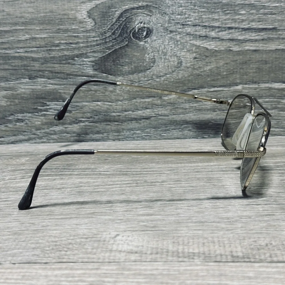 Stetson Eyeglass Frames Mens Silver Aviator Rectangular Metal Frames Only